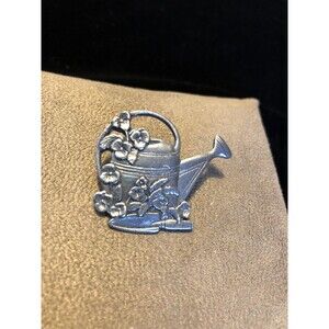 Birds & Blooms Limited Edition 2000 Pewter Watering Can Flower Brooch Pin